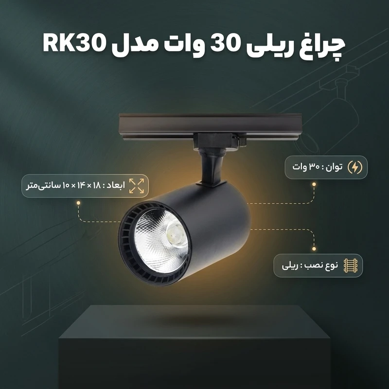 عکس شماره 2 : چراغ ریلی 30 وات مدل rk30