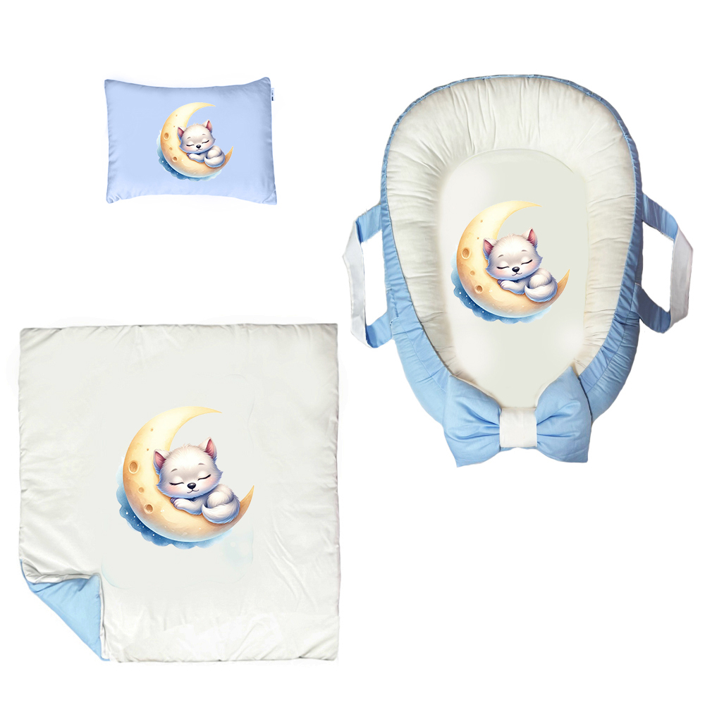 سرویس خواب 3 تکه نوزاد مدل گربه در خواب کد DKBB25-set