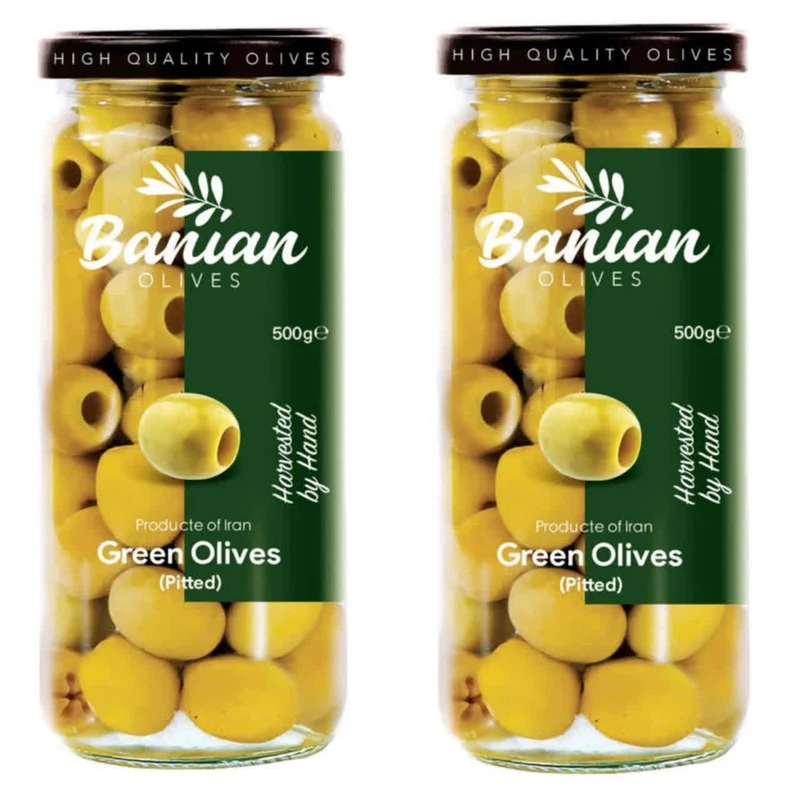 زیتون سبز بدون هسته بانیان - 460 گرم بسته 2 عددی