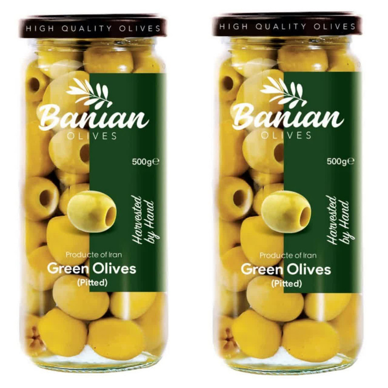زیتون سبز بدون هسته بانیان - 460 گرم بسته 2 عددی