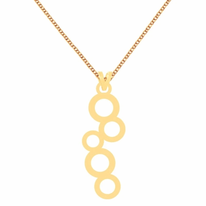 گردنبند طلا 18 عیار زنانه رضا گلد مدل دایره طرح آویز