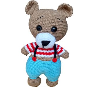 عروسک بافتنی طرح تامی خرس کد m1004
