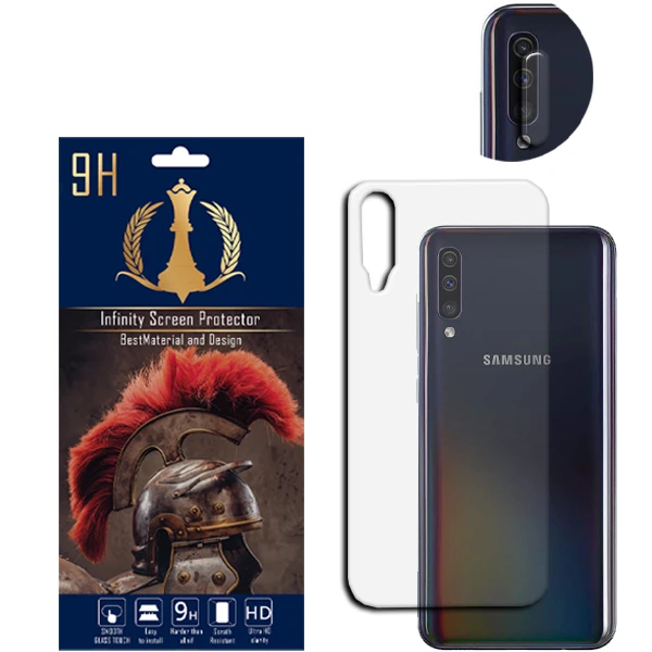 محافظ لنز دوربین اینفینیتی مدل A50 / A50S مناسب برای گوشی موبایل سامسونگ GALAXY A50 / A50S به همراه محافظ پشت گوشی