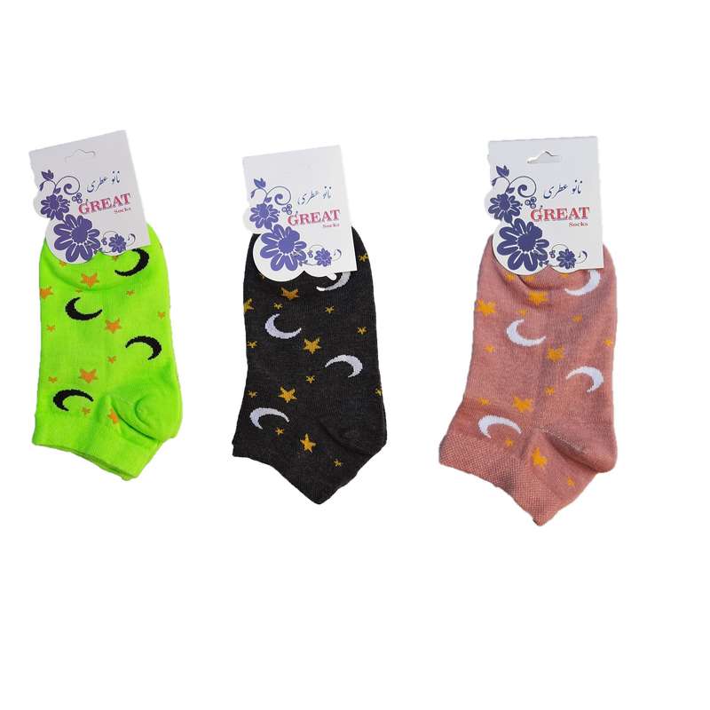 جوراب دخترانه مدل آسمان مجموعه سه عددی