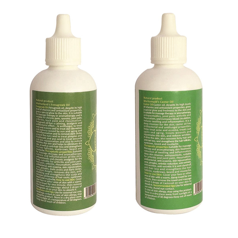 روغن تقویت کننده مو، مژه و ابرو مرهم یاب مدل شنبلیله و کرچک حجم 80 میلی لیتر مجموعه 2 عددی