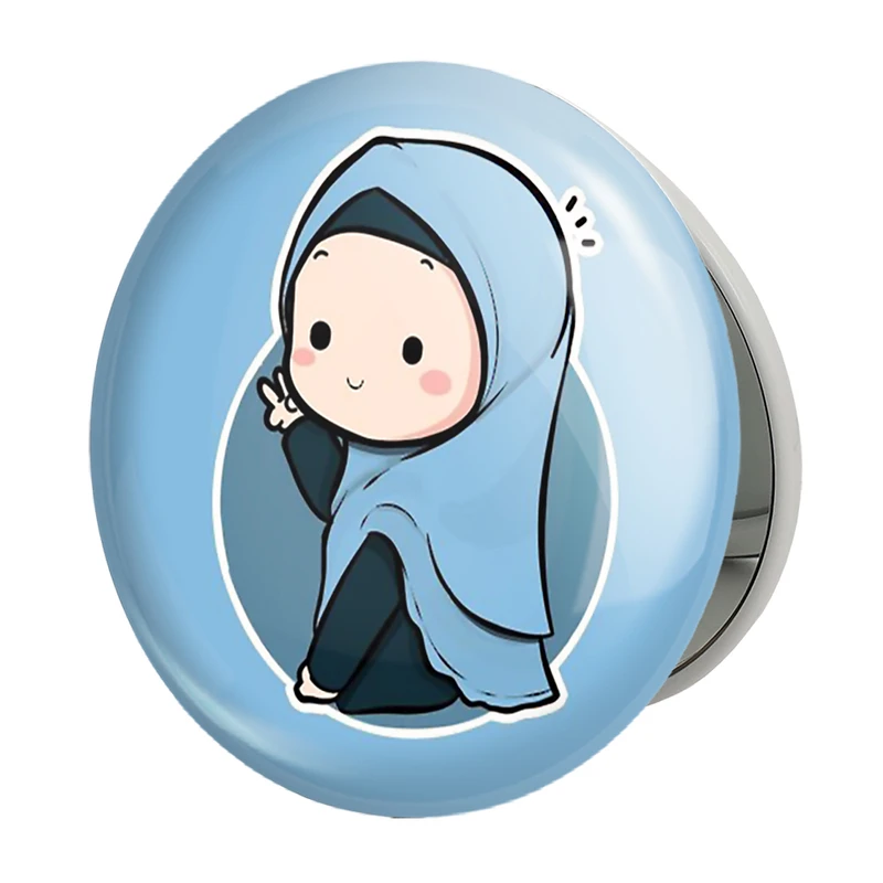 آینه جیبی خندالو طرح دخترانه باحجاب مدل تاشو کد 26021 