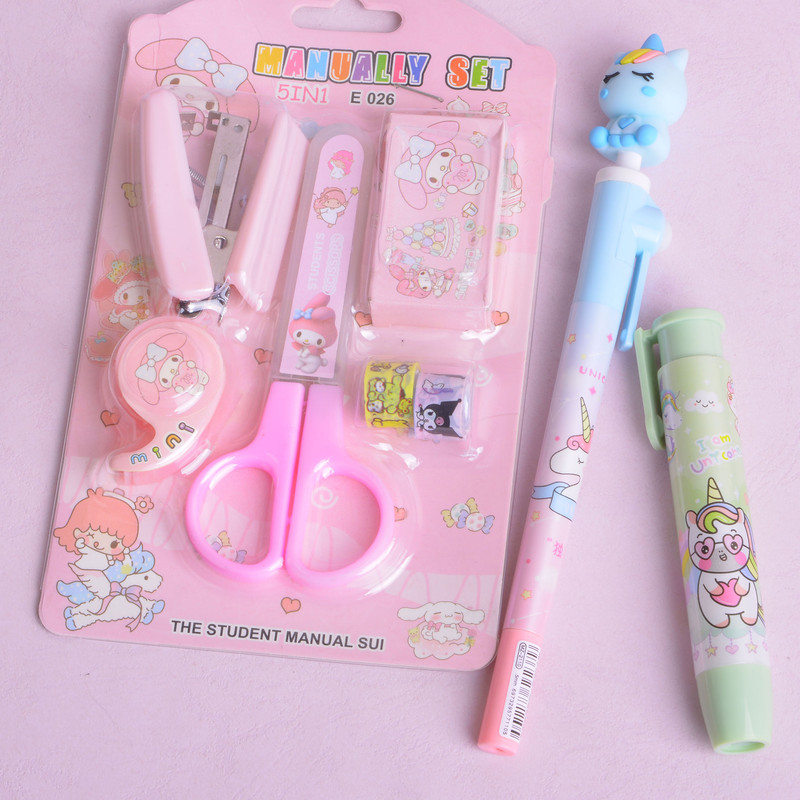 بسته لوازم تحریر مدل ملودی طرح سانریو بسته 8 عددی