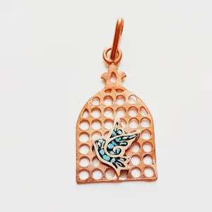 آویز گردنبند زنانه مدل مسی پرنده