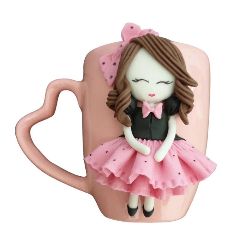 ماگ سرامیکی مدل عروسکی طرح دخترانه کد 1055