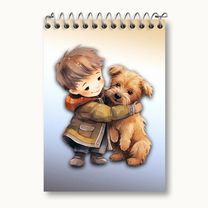 دفتر یادداشت 50 برگ خندالو طرح پسر و سگ کد N2232