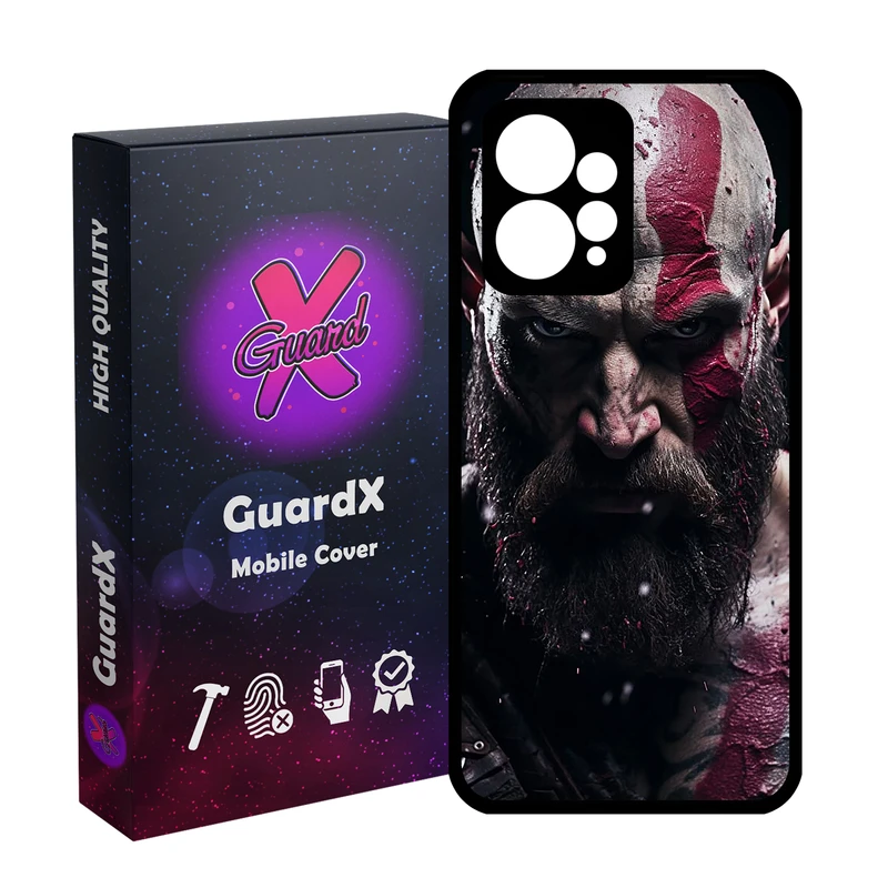 کاور گارد ایکس طرح God of War مدل Glass10737 مناسب برای گوشی موبایل شیائومی Redmi Note 12 4G
