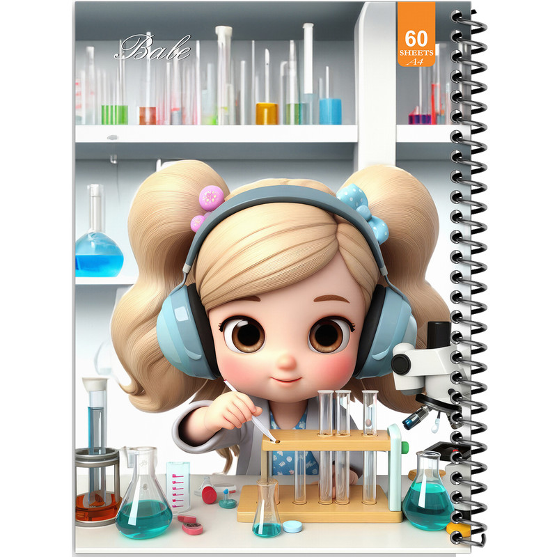 دفتر نقاشی 60 برگ انتشارات بله طرح فانتزی دختر دانشمند کد A4-O474