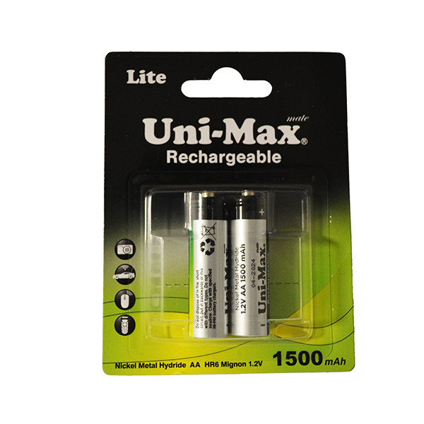 باتری قلمی قابل شارژ یونیمکس مدل UB-NH-AA1500BP2 بسته دو عددی