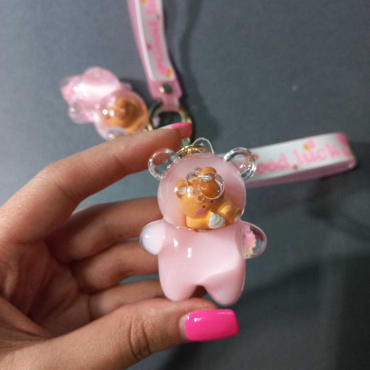 جاکلیدی دخترانه مدل آکواریومی طرح خرس کد m75