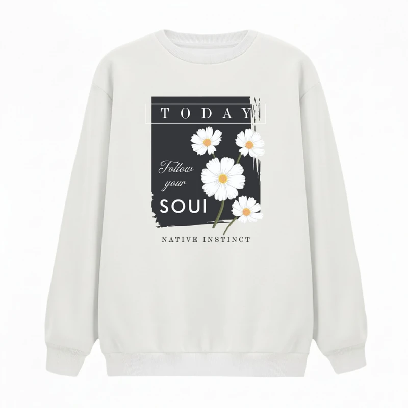 سویشرت زنانه مدل روحت را دنبال کن 