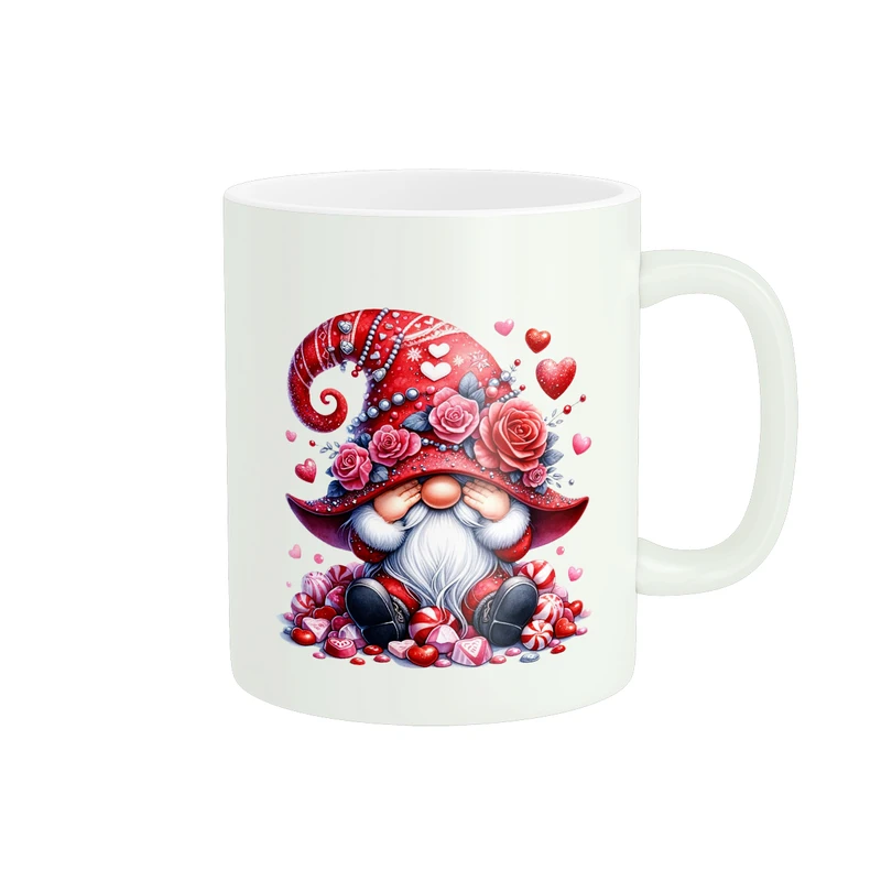 ماگ پادآفرین مدل عشق طرح عروسکی گل قلب شکلات کد PM1562