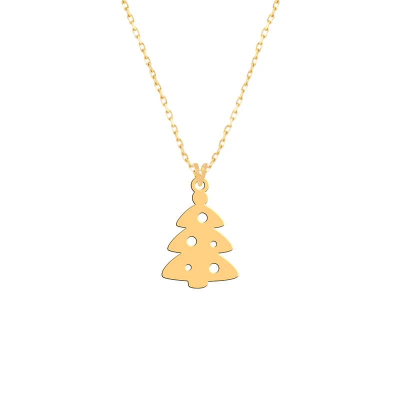 گردنبند طلا 18 عیار زنانه فرشته مدل درخت کاج WNLZ-000281