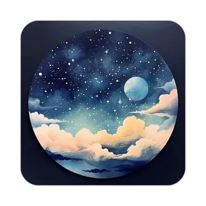 زیر لیوانی کاکتی طرح ماه و ستاره مدل mp53480