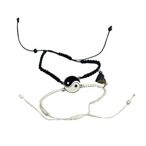 دستبند مدل یین و یانگ و قلب مجموعه دو عددی