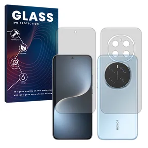 Glass Transparent Hydrogel Screen Protector for Honor Magic7 mobile phone along with the back protector