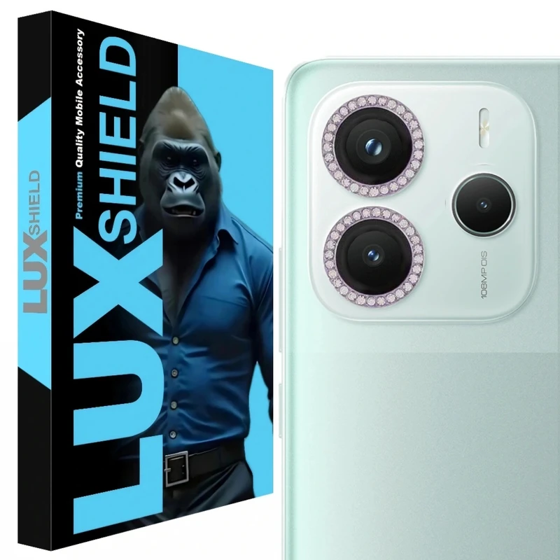 محافظ لنز دوربین لوکس شیلد مدل نگین دار مناسب برای گوشی موبایل شیائومی Redmi Note 14 4G