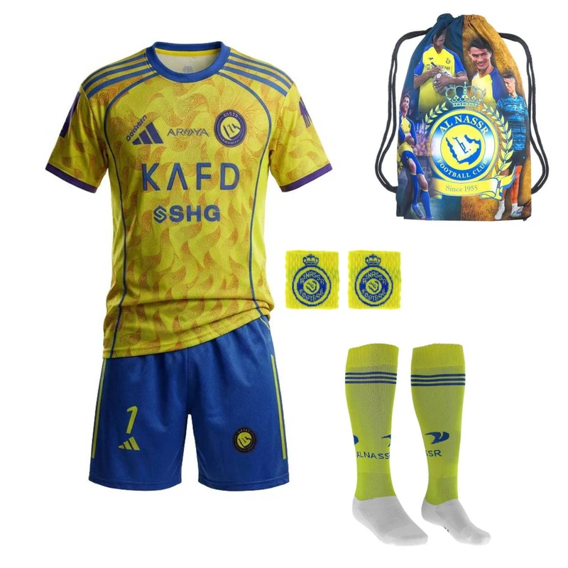 ست 6 تکه لباس ورزشی پسرانه مدل النصر طرح رونالدو  2026