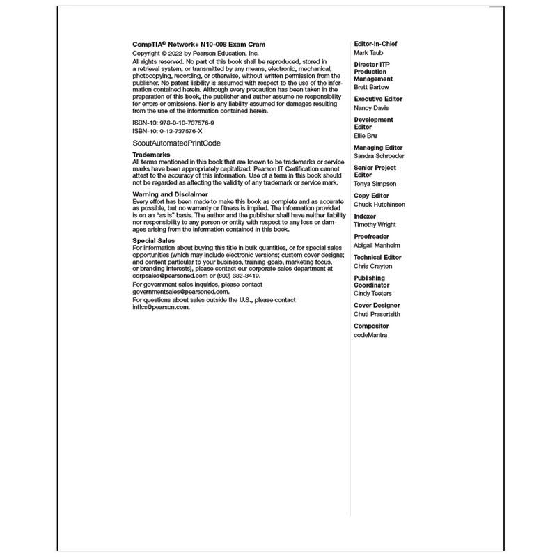 کتاب CompTIA Network+ N10-008 Exam Cram اثر Emmett Dulaney انتشارات رایان کاویان کتاب CompTIA Network+ N10-008 Exam Cram اثر Emmett Dulaney انتشارات رایان کاویان