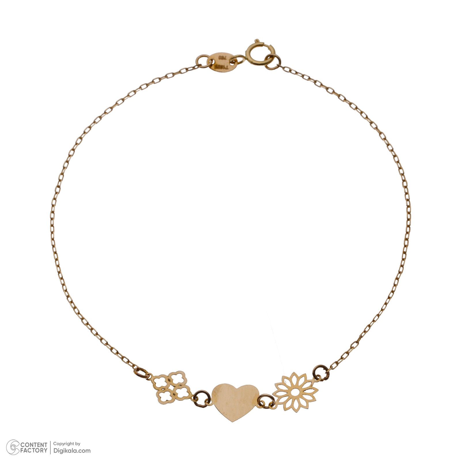 دستبند طلا 18 عیار زنانه مایا ماهک مدل MB1594 طرح قلب -  - 2