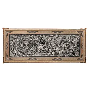 تابلو قلمزنی مسی صنایع دستی فاخر مدل گلشن کد Arden172p72in15050