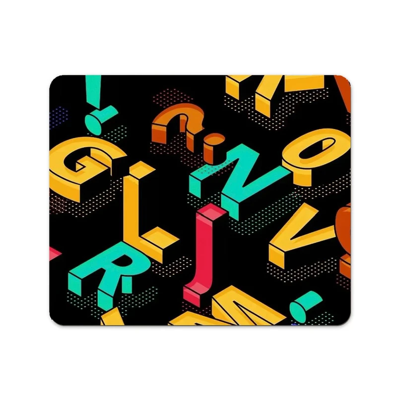  ماوس پد پاد آفرین طرح حروف لاتین کد 759 سایز 19*24 سانتی متر