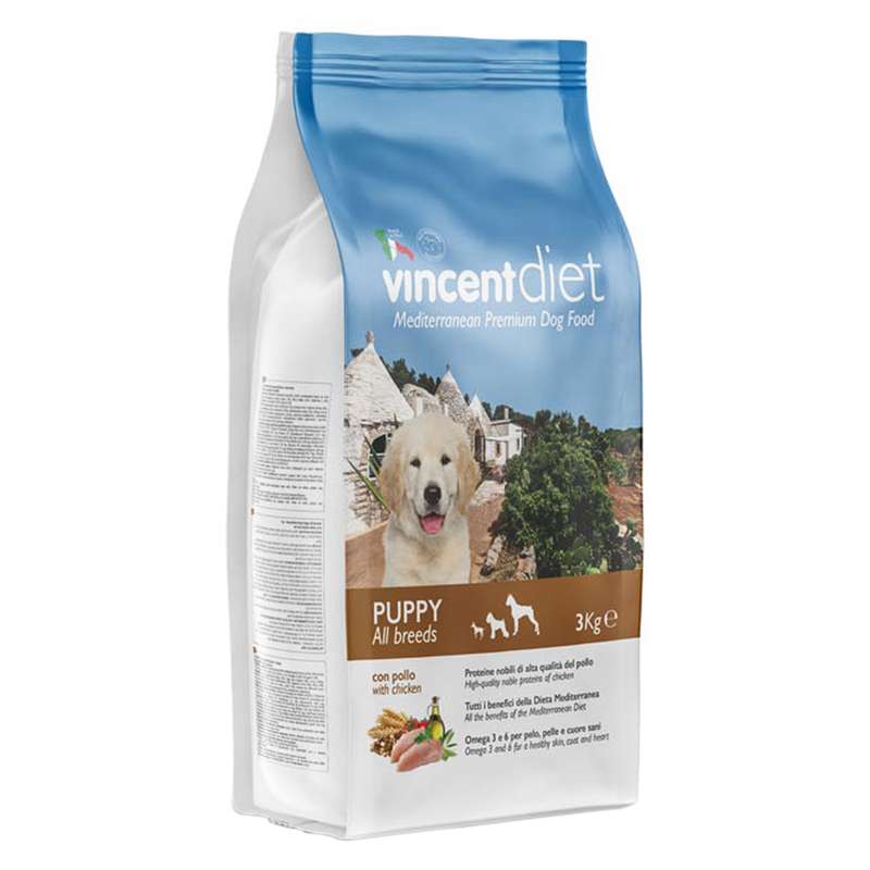 غذای خشک توله سگ وینسنت مدل Diet - Chicken وزن 3 کیلوگرم 
