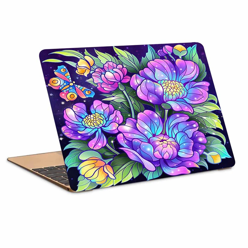 استیکر لپ تاپ طرح نقاشی زیبای گل کد P-113مناسب برای لپ تاپ 15.6 اینچ