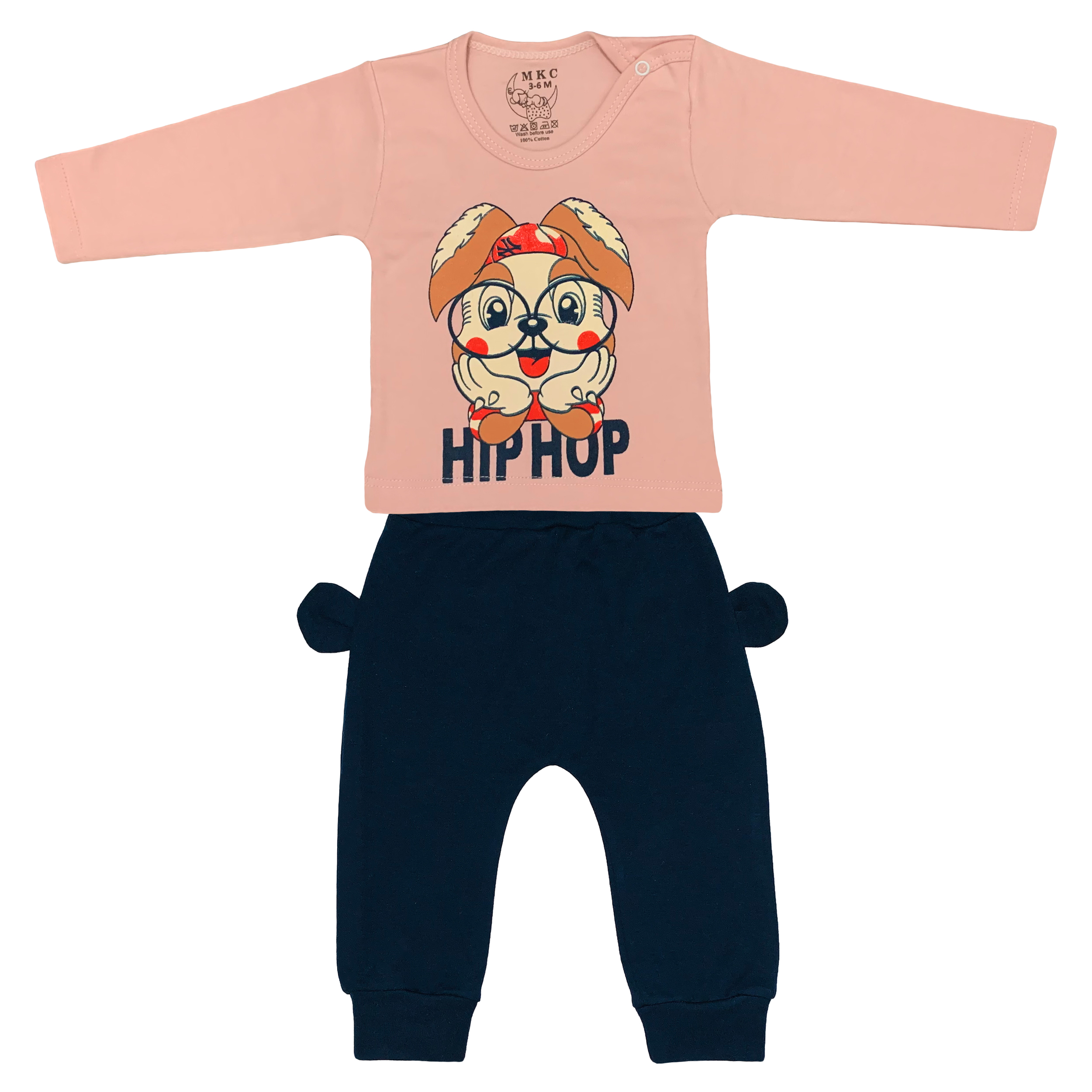 ست تی شرت و شلوار نوزادی ام کی سی طرح Hip Hop کد FF-145