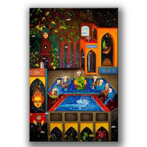 تابلو نقاشي رنگ روغن مدل راهي به سوي آسمان