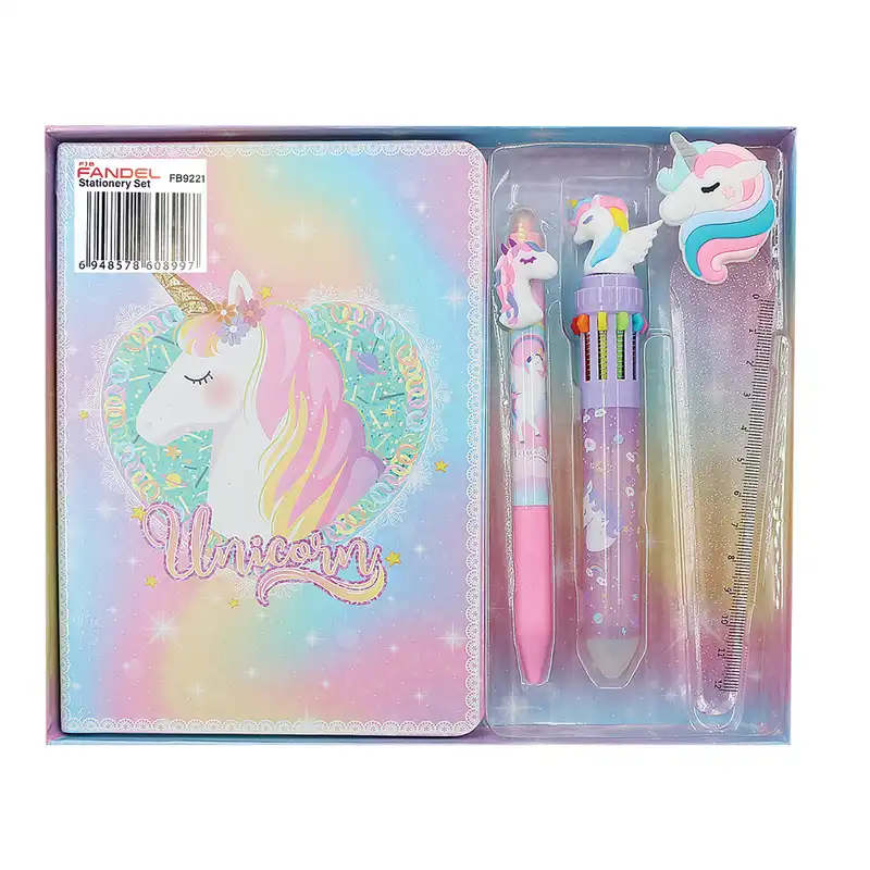 لوازم التحریر فندل طرح یونیکورن مدل FB9221 مجموعه 4 عددی