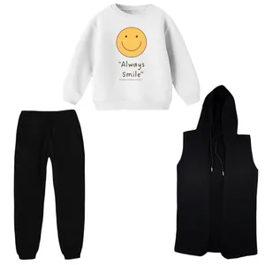 ست 3 تکه لباس راحتی بچگانه مدل ایموجی  