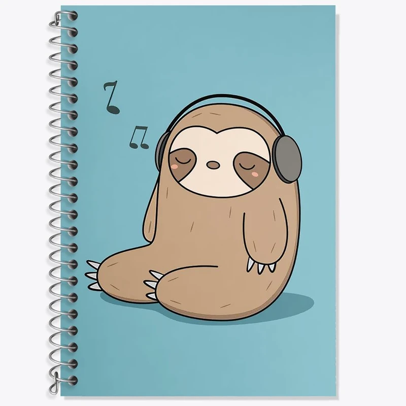 دفتر زبان 50 برگ خندالو مدل دو خط طرح تنبل کد 26193