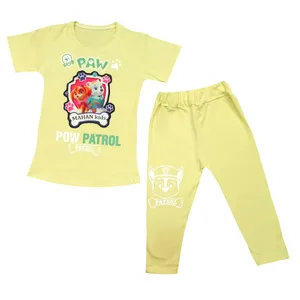 ست تی شرت آستین کوتاه  و شلوارک دخترانه مدل za-paw-45