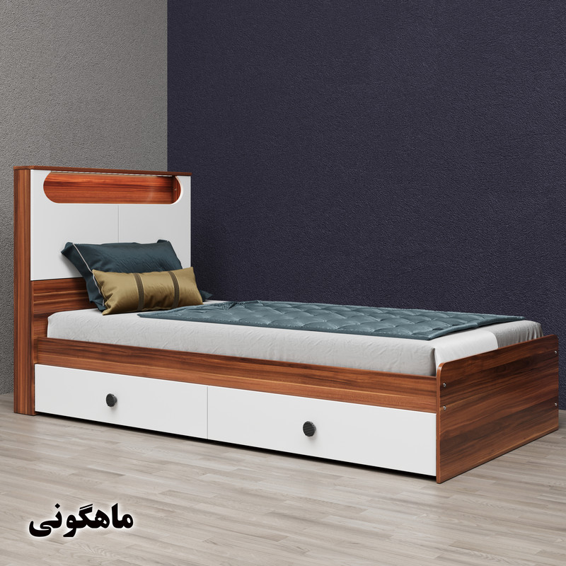 تخت خواب یک نفره وینه چوب مدل آرتا سایز 100x200 سانتی متر