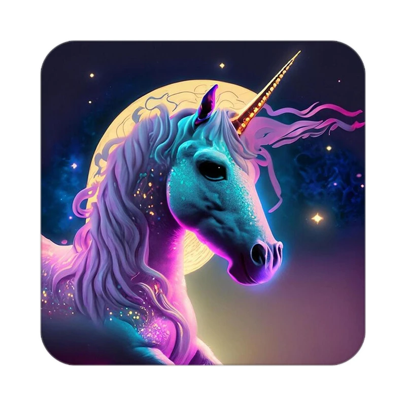 زیر لیوانی کاکتی طرح اسب تک شاخ و یونیکورن مدل mp31810