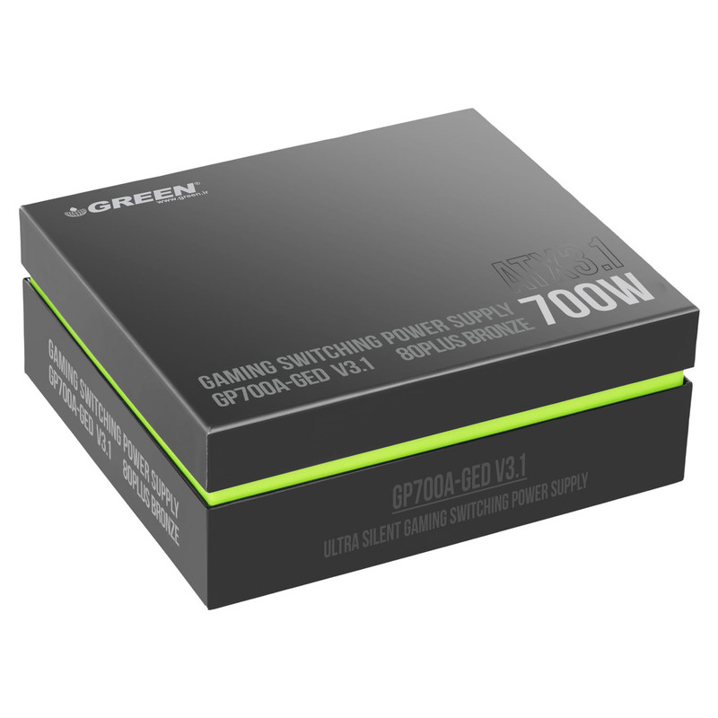 منبع تغذیه کامپیوتر 700W وات گرین مدل GP700A-GED V3.1 (ATX 3.1)