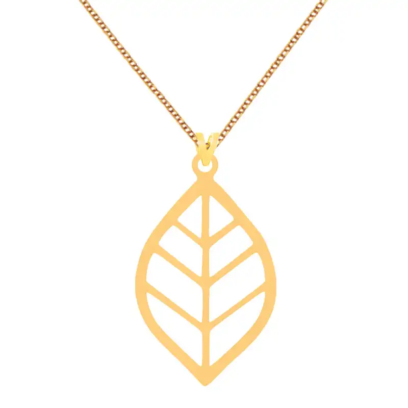 گردنبند طلا 18 عیار زنانه کرابو مدل برگKr72814