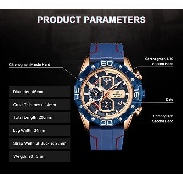 ساعت مچی عقربه‌ای مردانه نیوی فورس مدل NF8018T RGBER