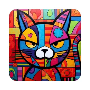 زیر لیوانی کاکتی طرح حیوانات رنگی مدل mp25697