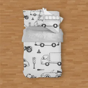 سرویس خواب مدوپد طرح وسایل نقلیه مدل PAT00134 یک نفره 4 تکه