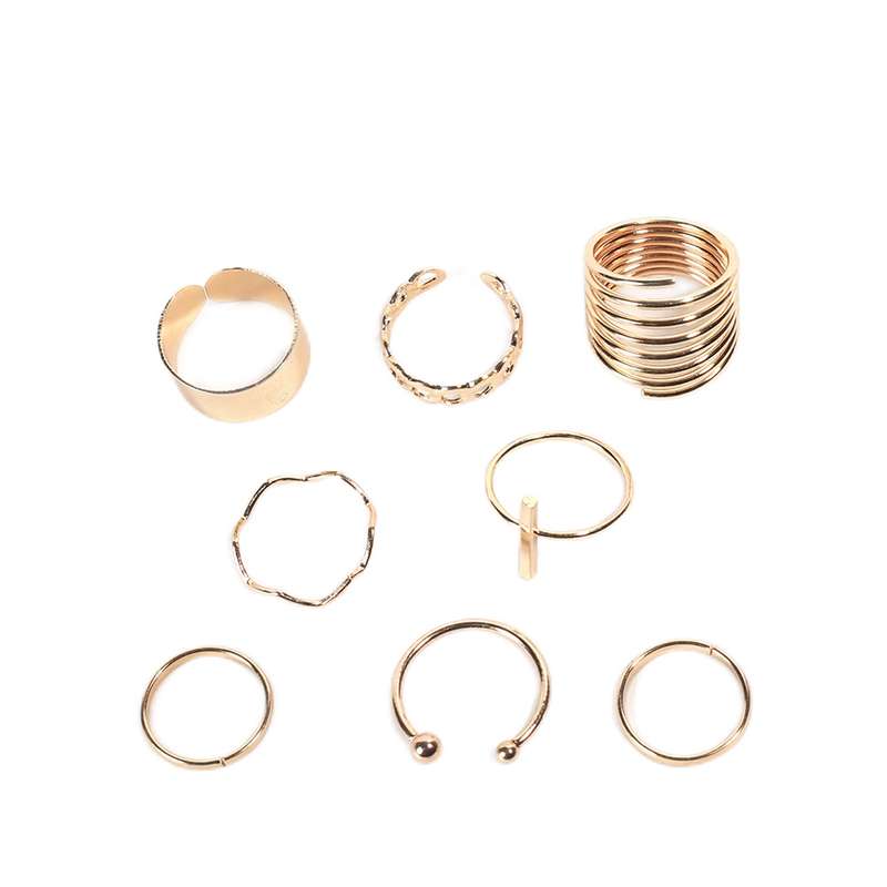 انگشتر زنانه مدل ساده کد 1130028 مجموعه 8 عددی