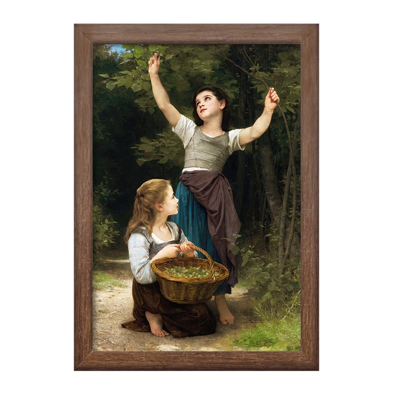 تابلو خندالو طرح نقاشی برداشت فندق اثر ویلیام بوگرو کد F12227