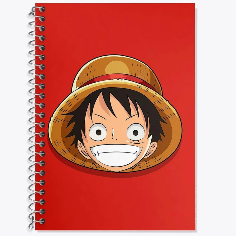 دفتر زبان 50 برگ خندالو مدل سه خط طرح لوفی انیمه وان پیس One Piece کد 10534