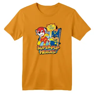 تی شرت آستین کوتاه بچگانه مدل سگ های نگهبان کد 02 رنگ پرتقالی