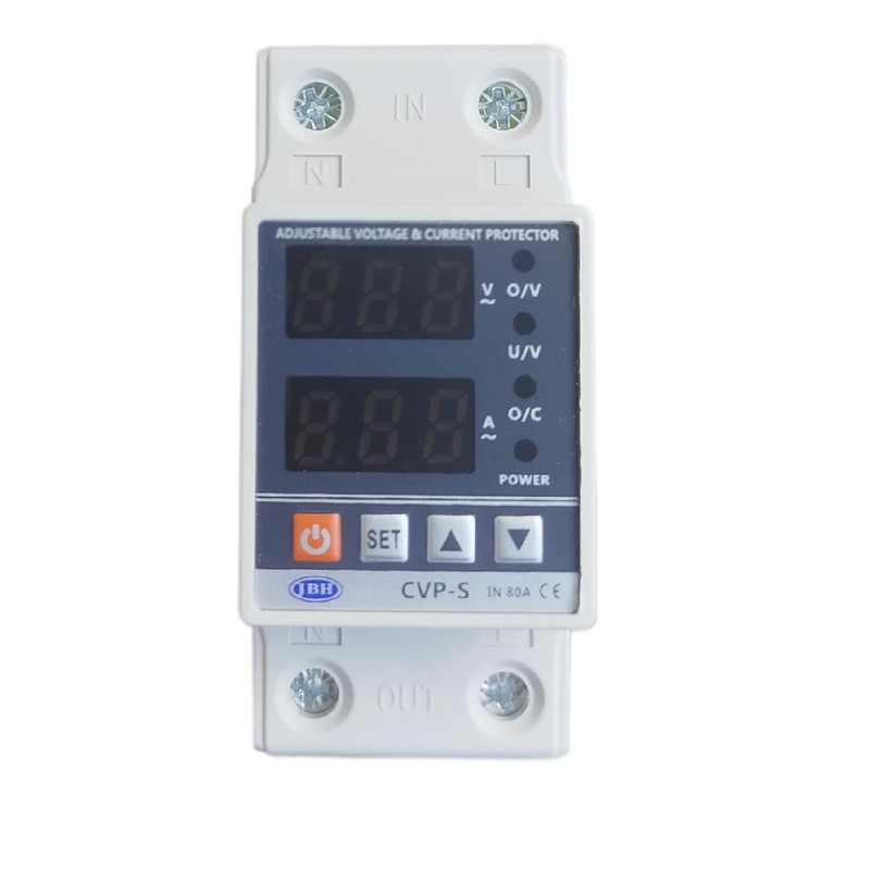 محافظ ولتاژ و جریان تک فاز دیجیتال 80 آمپر جی بی اچ JBH/CVP-S/1PH/80A